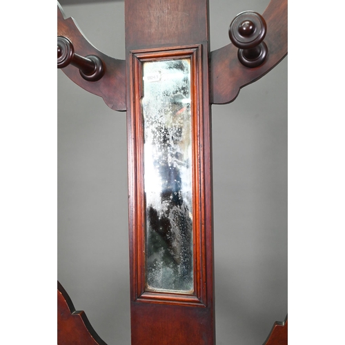 912 - Victorian mahogany mirror panelled hall stand, with glove box