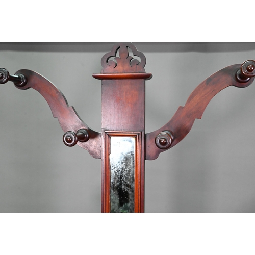 912 - Victorian mahogany mirror panelled hall stand, with glove box