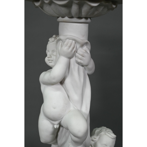 1024 - A large Parian style figural jardinière stand, approx.. 26 cm dia. x 90 cm h