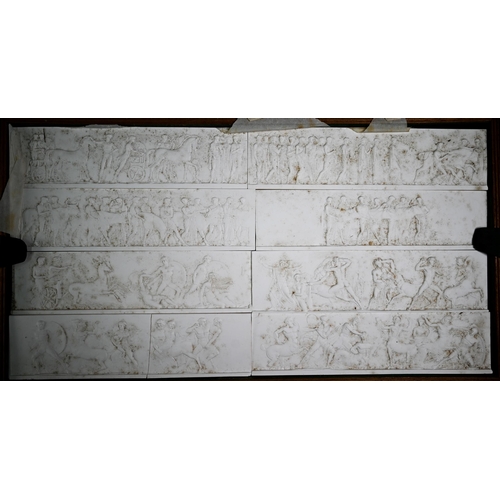 1240 - A set of forty-four 19th century Grand Tour plaster-cast plaques depicting reliefs from the Partheno... 