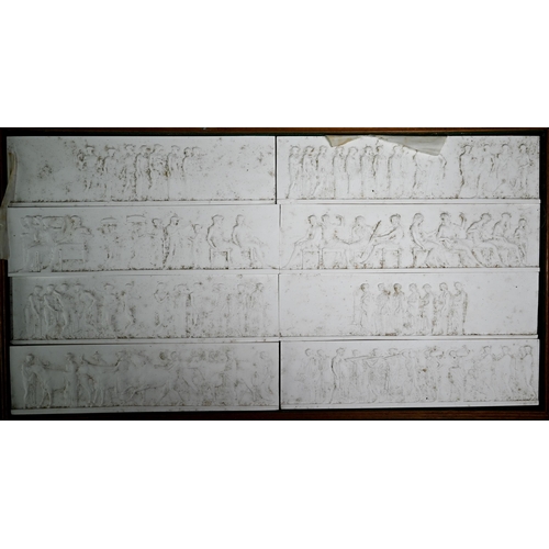 1240 - A set of forty-four 19th century Grand Tour plaster-cast plaques depicting reliefs from the Partheno... 