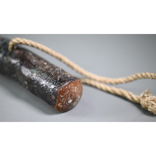 1282 - An Irish fumed-wood shillelagh, 48 cm