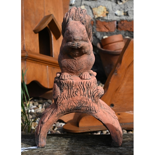 17 - A cast terracotta squirrel ridge tile