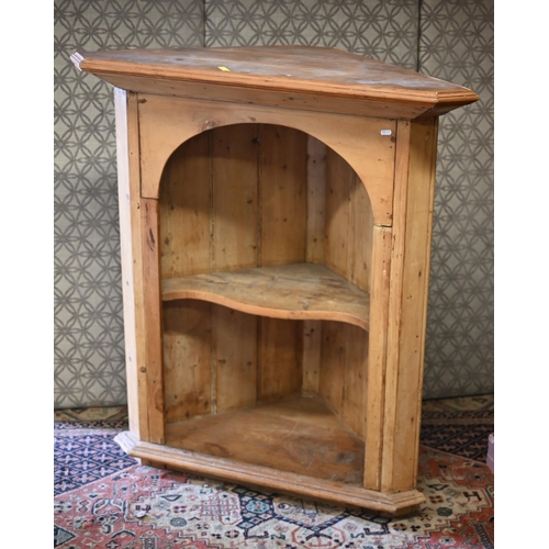 515 - # A old stripped pine open corner shelves/cabinet