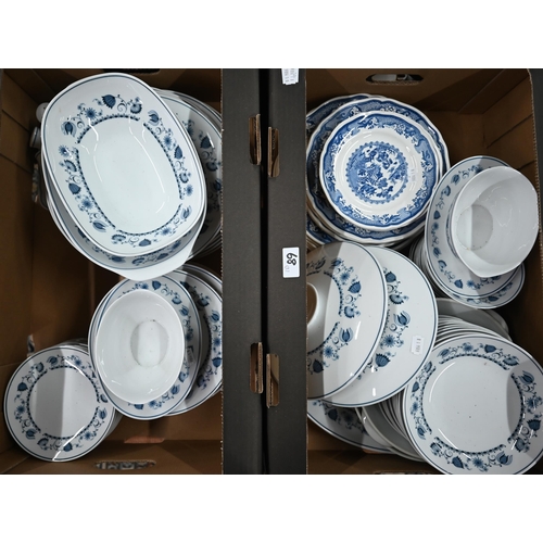 68 - A Noritake 'Cooknserve' range 'Blue Rhapsody' dinner service, to/w a vintage Masons Ironstone blue a... 