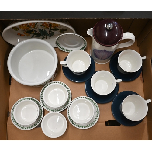 77 - A Portmeirion 'Dusk' coffee set for four, to/w four 'Botanic Garden' ramekins on saucers and two ser... 