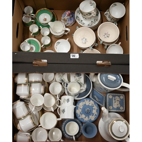 78 - Various decorative tea and coffee wares including Wedgwod 'Glen Mist', Grafton 'Hampton', Royal Albe... 