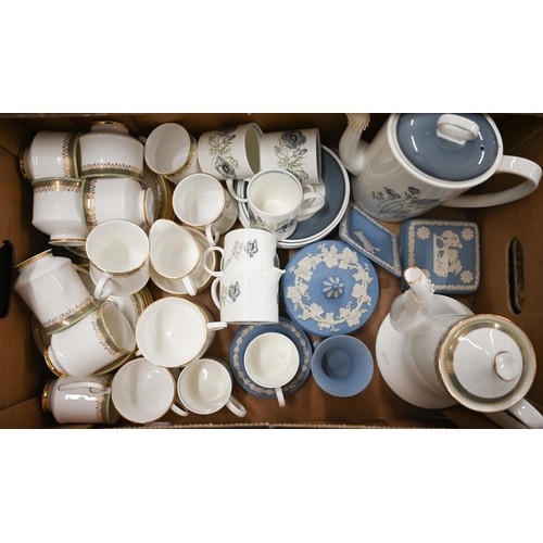 78 - Various decorative tea and coffee wares including Wedgwod 'Glen Mist', Grafton 'Hampton', Royal Albe... 