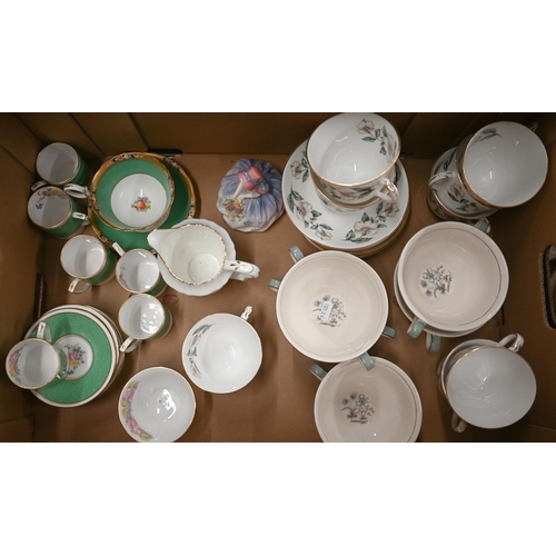 78 - Various decorative tea and coffee wares including Wedgwod 'Glen Mist', Grafton 'Hampton', Royal Albe... 