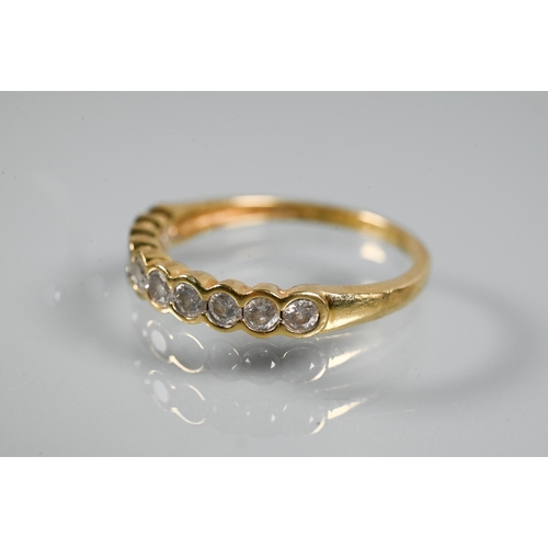 290 - A diamond set half eternity ring, the ten collet set diamonds within 18ct yellow gold band, diamonds... 