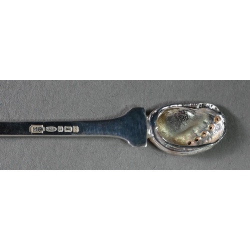 125 - Jersey interest: a cased set of eight silver souvenir teaspoons with Jersey-related finials, Martyn ... 