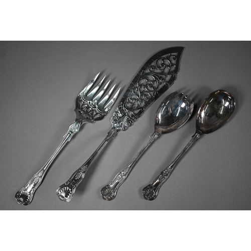 14 - A cased part set of five King's pattern coffee spoons, Birmingham 1915, a boxed silver napkin ring a... 