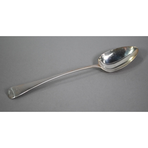 182 - A George III silver old English pattern basting spoon, Thomas Dicks, London 1810, 2.8oz,  29cm long