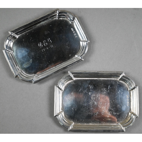 189 - Two pairs of small silver pin-dishes (one pair being miniature Armada dishes), Birmingham 1955/ Lond... 