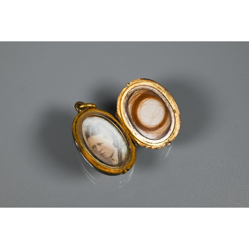 209 - Two gilt metal fob seals set cornelian intaglios with monograms, a smaller example set with hardston... 