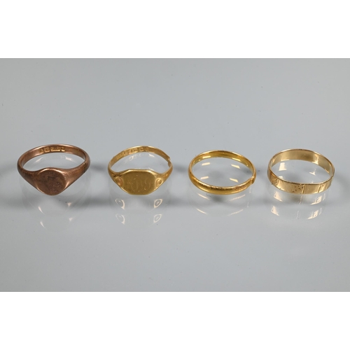 241 - A collection of seven various rings including diamond set scroll, 18ct yellow gold and platinum set ... 