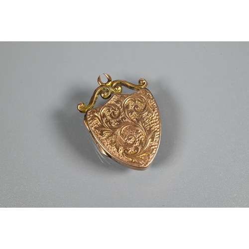 248 - Quantity of old gold to include 9ct Victorian shield shaped locket, bangle (filled), two 9ct part br... 