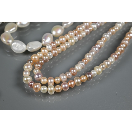 261 - A collection of modern freshwater and cultured pearls including large baroque shaped necklace, and t... 