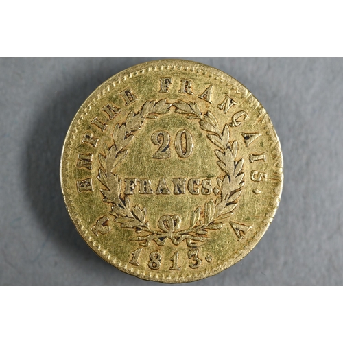 399 - A French 1813 20 francs gold coin