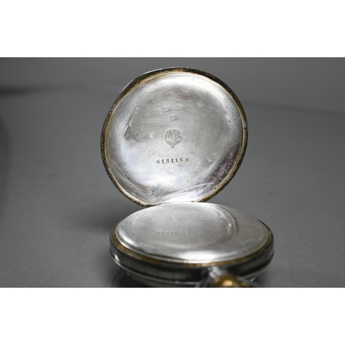 418 - A silver cased Omega pocket watch, 50 mm dia. approx. 3 toz all-in