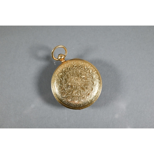 422 - Thomas Russell & Son, 59179, an 18ct gold cased hunter pocket watch, heavilly chase engraved ove... 