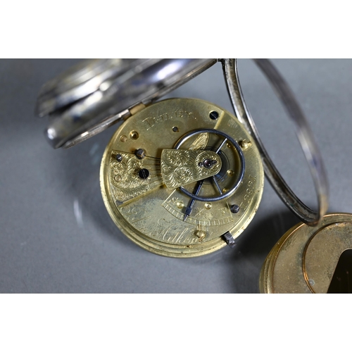 427 - An antique silver pocket watch by John Aitken, a/f and to/with an Australian Govt. 2006 One Dollar s... 