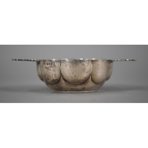 55 - A Victorian silver lobed bowl with twin cast and pierced handles, Chawner & Co, London 1891, 8.3... 