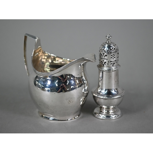 60 - A Georgian silver pounce-pot of baluster form, Samuel Welder (1730-36 no date or assay marks), 12cm ... 