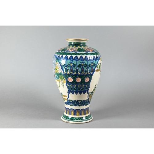 459 - A late 19th century Japanese Kyo-Satsuma baluster vase, by Kusube Sennosuke (first generation Kusube... 