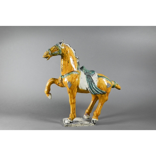 478 - A Chinese Tang style Sancai glazed horse, 20th century, 31 cm high