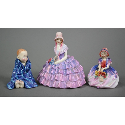 569 - Nine Royal Doulton china figures - 'Chloe' HN1479, 'Gillian' HN1670, 'This Little Pig' HN1794, 'Spri... 