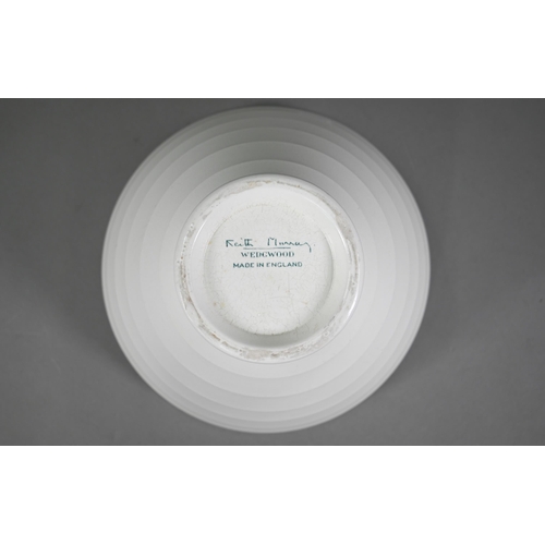 599 - A Wedgwood cream-glazed pottery bowl by Keith Murray, of stepped conical form, 16 cm high x 22.5 cm ... 