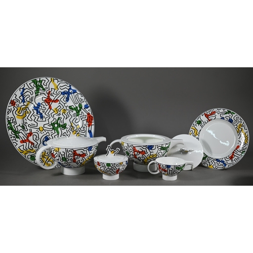 653 - Keith Haring (1958-1990) - A Villeroy & Boch (Germany) china tea service 'No 1 The Spirit of Art... 