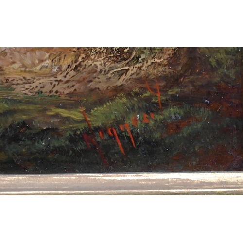 681 - Peter Negyesi (b 1920) - Two figures on a country track, oil on board, signed lower right, 30 x 39 c... 
