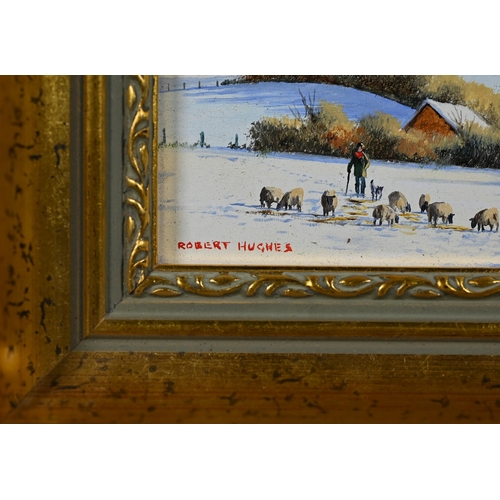 688 - Robert Hughes (1934-2010) - 'Wilton Windmill', miniature oil on board, signed lower left, 8.5 x 14 c... 
