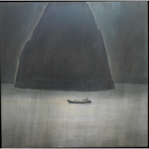 726 - Richard Cartwright (b 1951) - 'Passing by the Black Rock', oil on board, signed lower left, 45.5 x 4... 