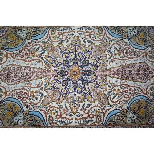 832 - A Persian Tehran design rug, camel ground, 202 cm x 125 cm