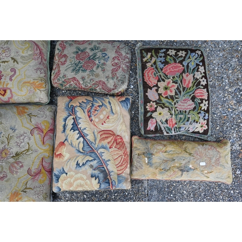 839 - A stack of seven assorted antique tapestry cushions (7)