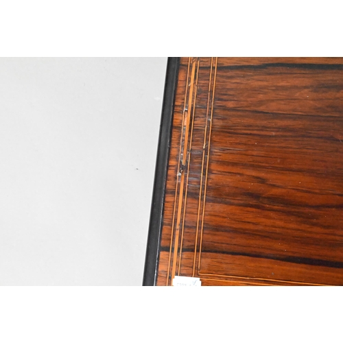 854 - A 19th century Swiss inlaid rosewood cased cylinder music box, the 44 cm cylinder playing twelve air... 