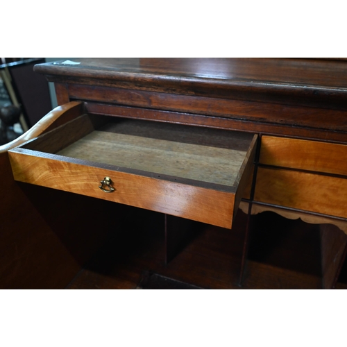 892 - George III mahogany secretaire bookcase, the associated astragal glazed upper part over a fitted sec... 