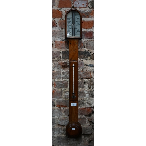 908 - A 19th century mahogany stick barometer - a/f