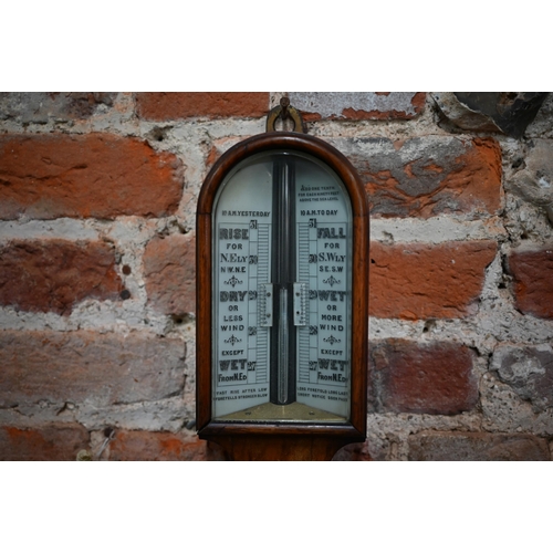 908 - A 19th century mahogany stick barometer - a/f