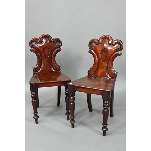 920 - A pair of Victorian mahogany shield back side chairs, a/f (2) 