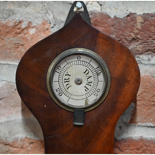 925 - Routledge, Carlisle, a Victorian mahogany barometer, with silvered fittings, a/f, 94 cm long x 25.5 ... 