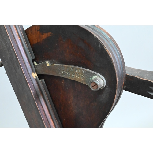 929 - An early 20th century barber's chair, bears makers plate for J W Clarke, Borough, London