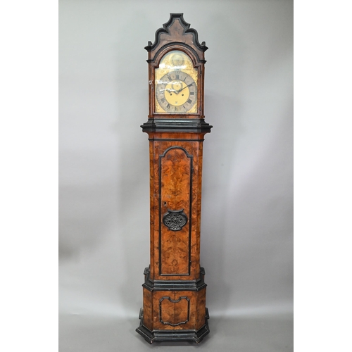 936 - AMENDMENT - William Jourdain, London, an interesting 18th century continental walnut cased longcase ... 