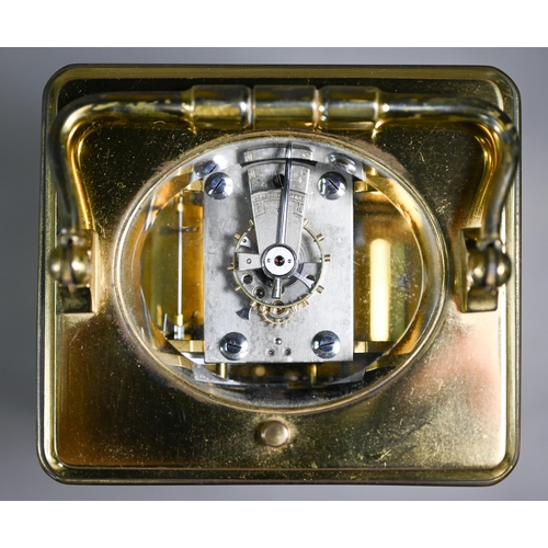 960 - Dent, 61 The Strand, London, a brass cased two train eight-day hour repeat carriage clock, striking ... 