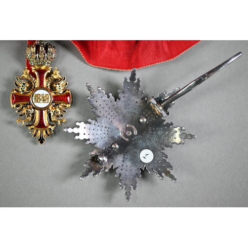 1053 - Imperial Austrian Order of Franz Joseph (1849) Grand Cross Set, First Type, pre 1870, by Gebruder Re... 