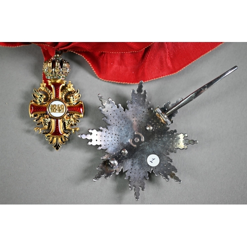 1053 - Imperial Austrian Order of Franz Joseph (1849) Grand Cross Set, First Type, pre 1870, by Gebruder Re... 