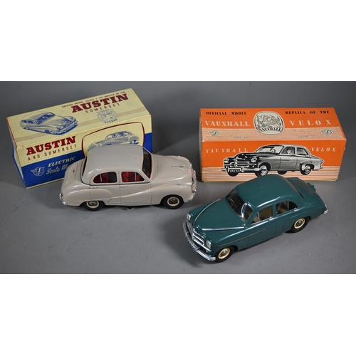 1188 - Two boxed Electric V models cars - Austin Somerset and Vauxhall Velox, 1/18 scale, (2 - very lightly... 